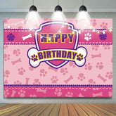 Lofaris Cartoon Pink Paws Bones Birthday Backdrop For Girls